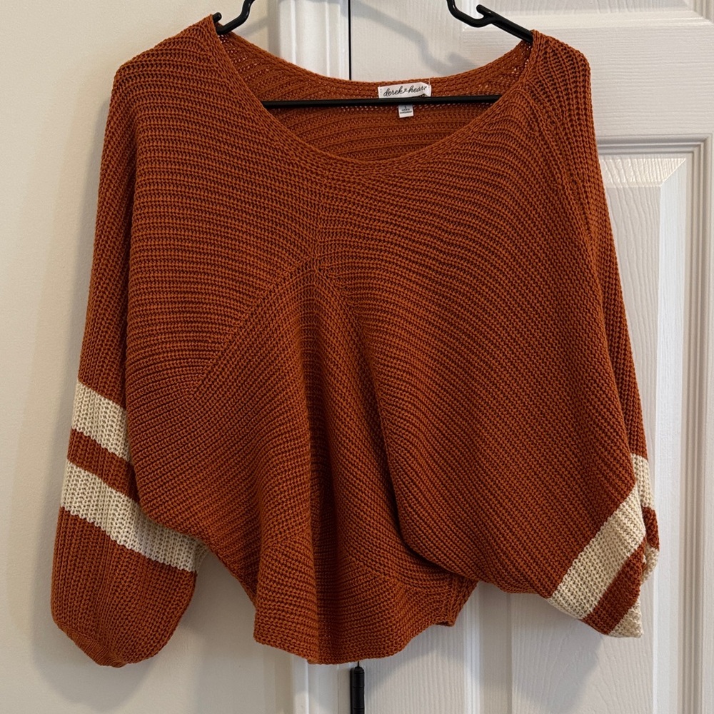 Derek Heart Rust and Cream Knit Sweater
